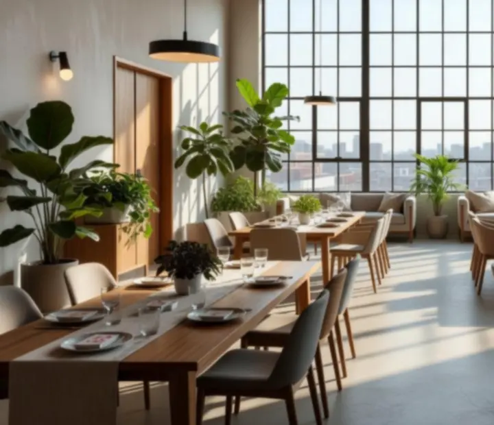 Grande baie vitrée, hauts plafonds et matériaux naturels pour une soirée lounge chez Talek Qevon
