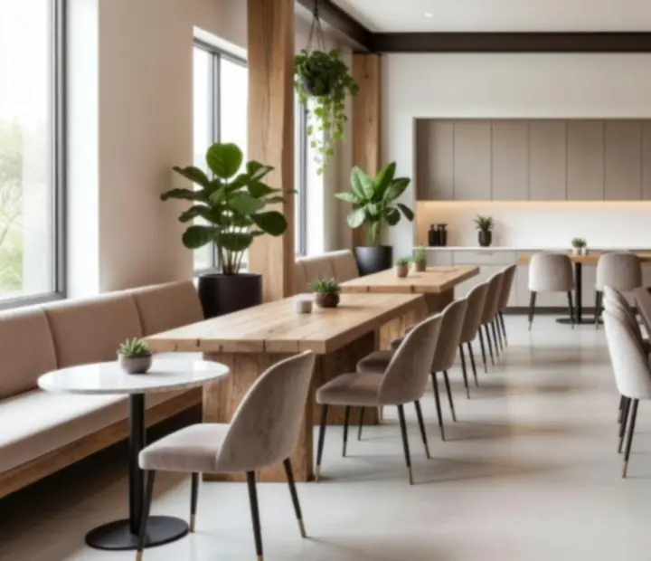 Intérieur de loft lumineux avec table de roulette et ambiance contemporaine