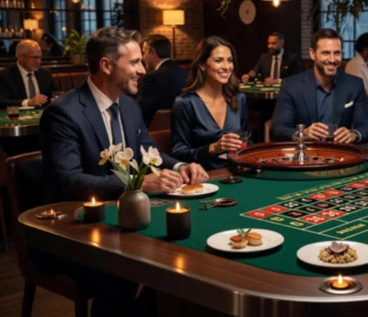 Détail d'une table de roulette avec éléments de jeu dans une ambiance élégante
